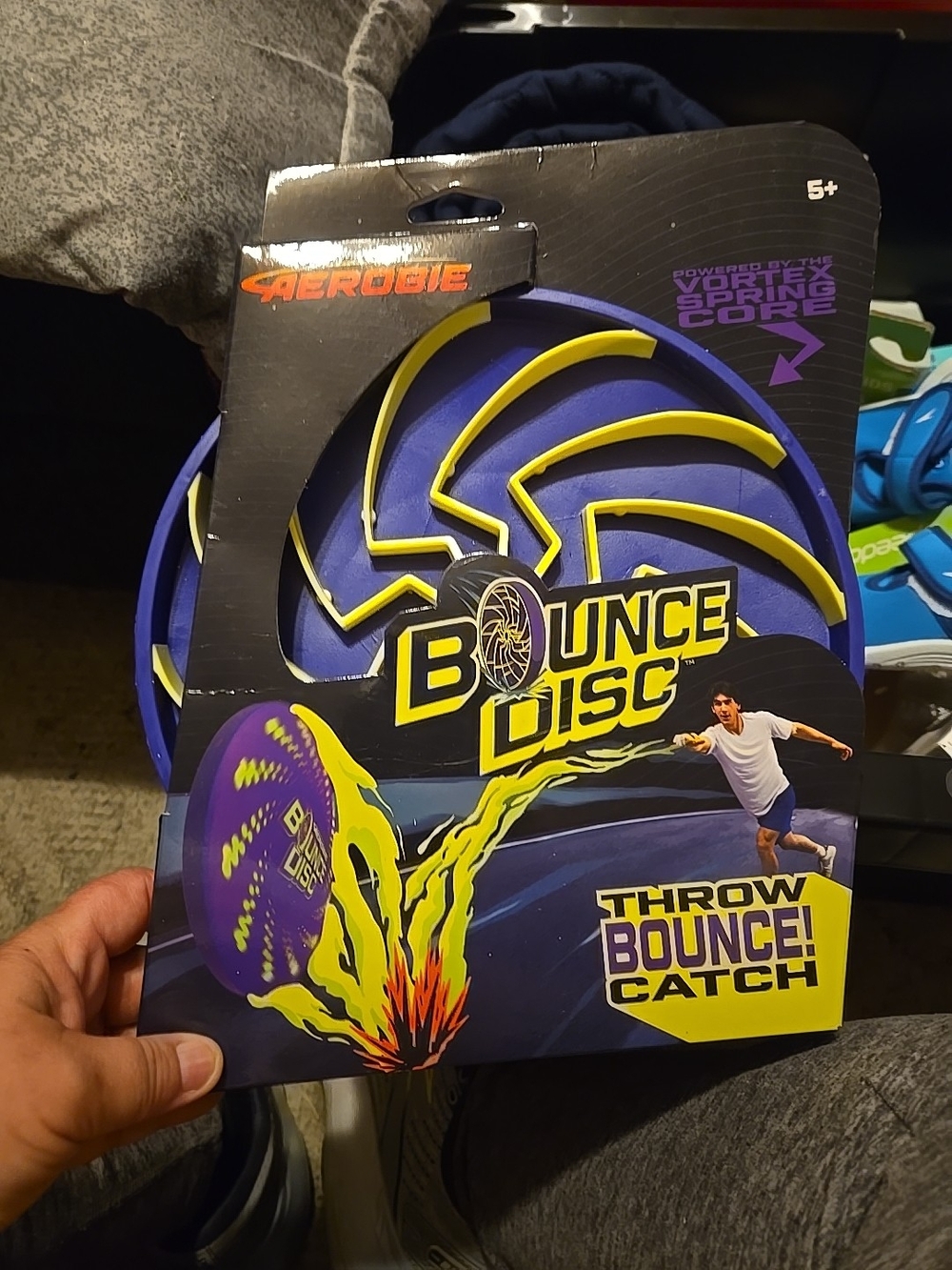 Bounce Disc Outdoor Throw & Catch Toy - Purple and Yellow